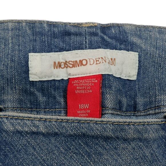 Mossimo Jeans Crop Capri Plus Size 18W Flap Blue Denim Stretch Measure 38 x 21 - Picture 9 of 11